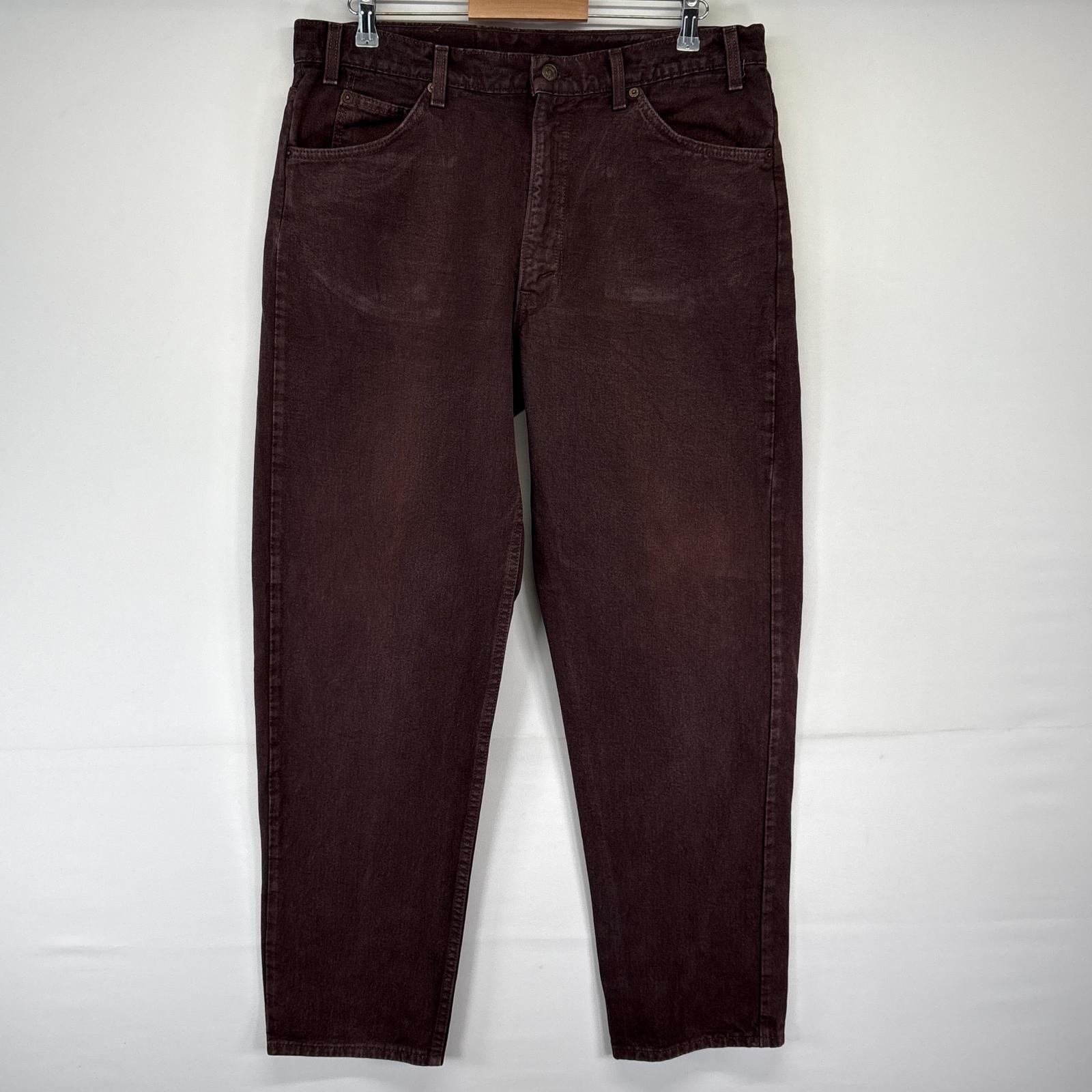 古着 90's/90年代 リーバイス Levi's USA製 デニムパンツ 555 ストレート ジーンズ ジーパン 長ズボン 大きいサイズ オレンジタブ w38 L32  ブラウン系 メンズ