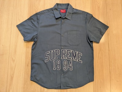 Supreme Snake Script Logo Baseball Jersey Supreme Snake Script Logo Baseball Jersey