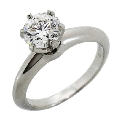 【6jdb0415-26】ティファニー リング ソリティア 1PD Pt950 プラチナ ダイヤモンド 0.88ct 9号【中古】レディース