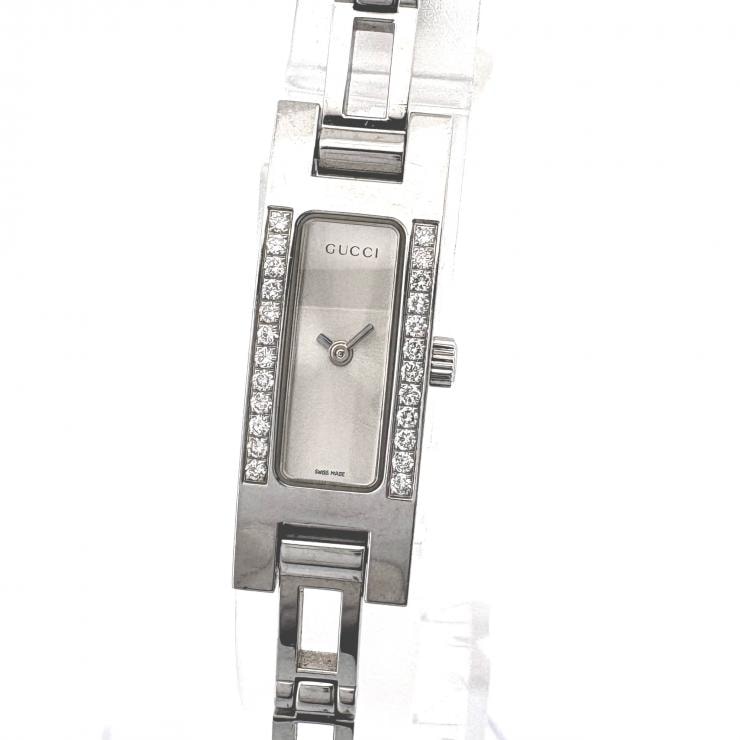 グッチ GUCCI 腕時計 ダイヤベゼル 3900L SS QZ 電池式 シルバー レディース【鑑定済み】正規品
