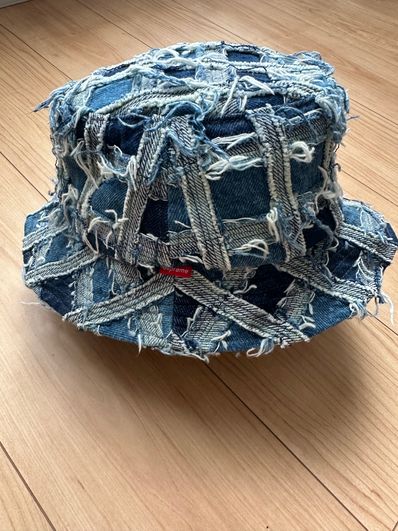 Supreme Frayed Patchwork Denim Crusher "Washed Blue"