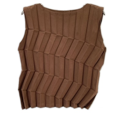 ミーイッセイミヤケ MI61FR701 ブラウン ZIG ZAG PLEATS トップス なし