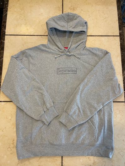 Supreme KAWS Chalk Logo Hooded Sweatshirt "Grey"(2021)
