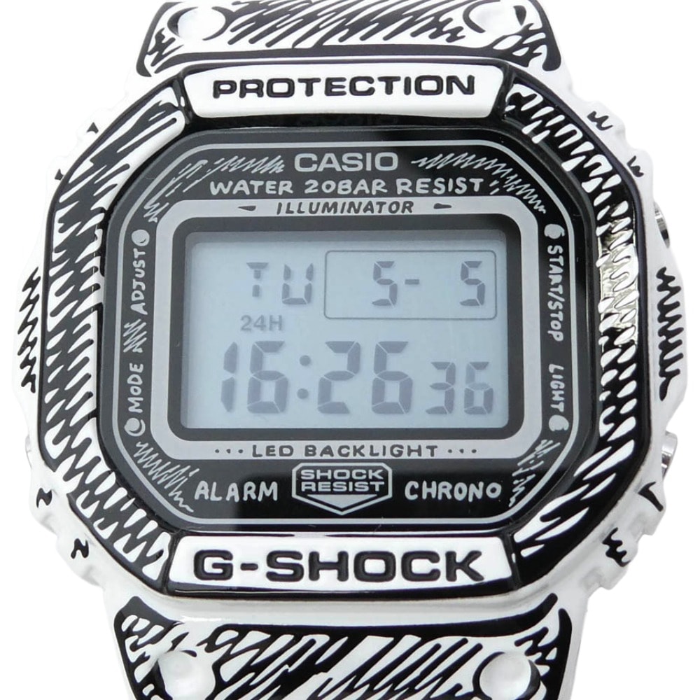 G-SHOCK ジーショック 時計 DW-5600JV-7JR x Joshua Vides ジョシュア・ヴィーダス DW-5600 腕時計 ウォッチ ホワイト系 ブラック系【極上美品】【中古】