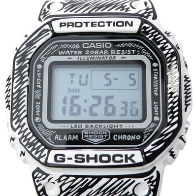 G-SHOCK ジーショック 時計 DW-5600JV-7JR x Joshua Vides ジョシュア・ヴィーダス DW-5600 腕時計 ウォッチ ホワイト系 ブラック系【極上美品】【中古】