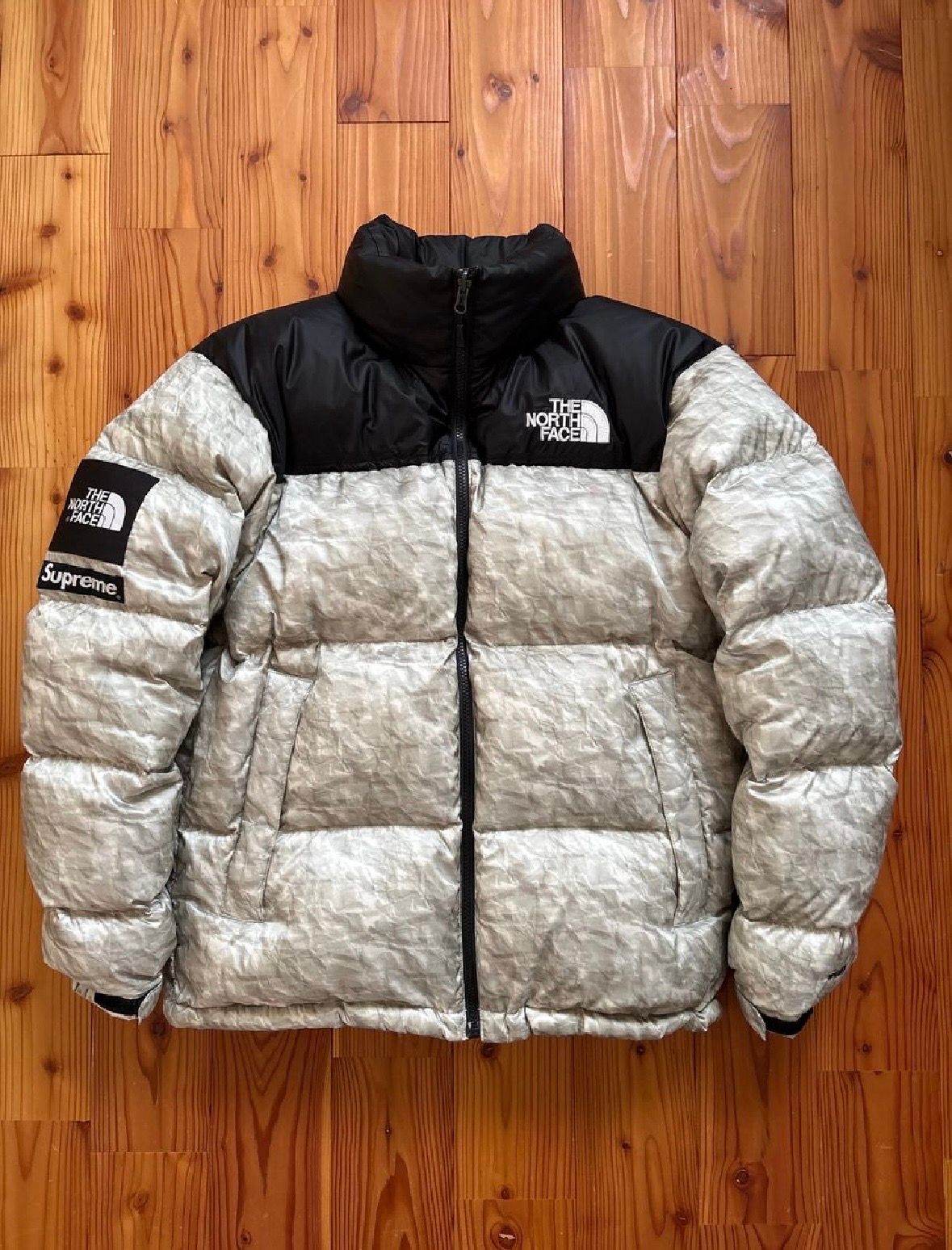 Supreme x The North Face Nuptse Jacket "White Paper Print"