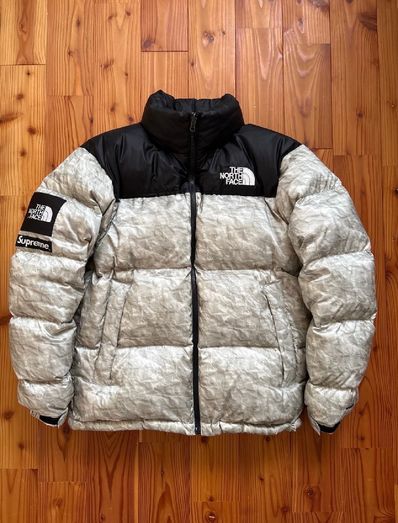 Supreme x The North Face Nuptse Jacket "White Paper Print"