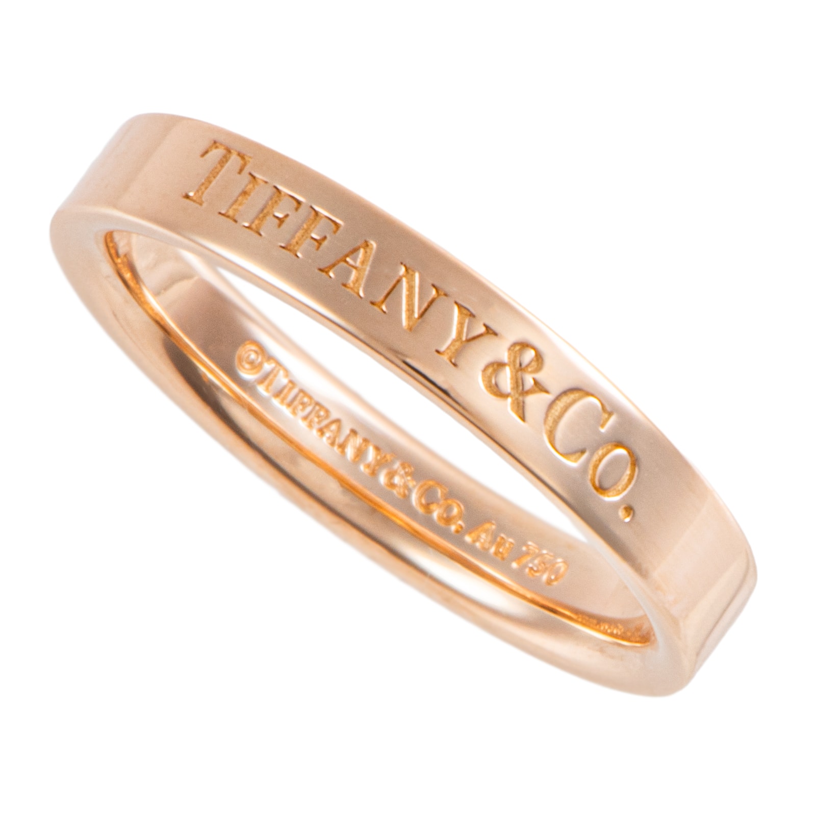 TIFFANY&Co. ティファニー フラット バンド リング 指輪 10号 K18RG ピンク ゴールド【中古】