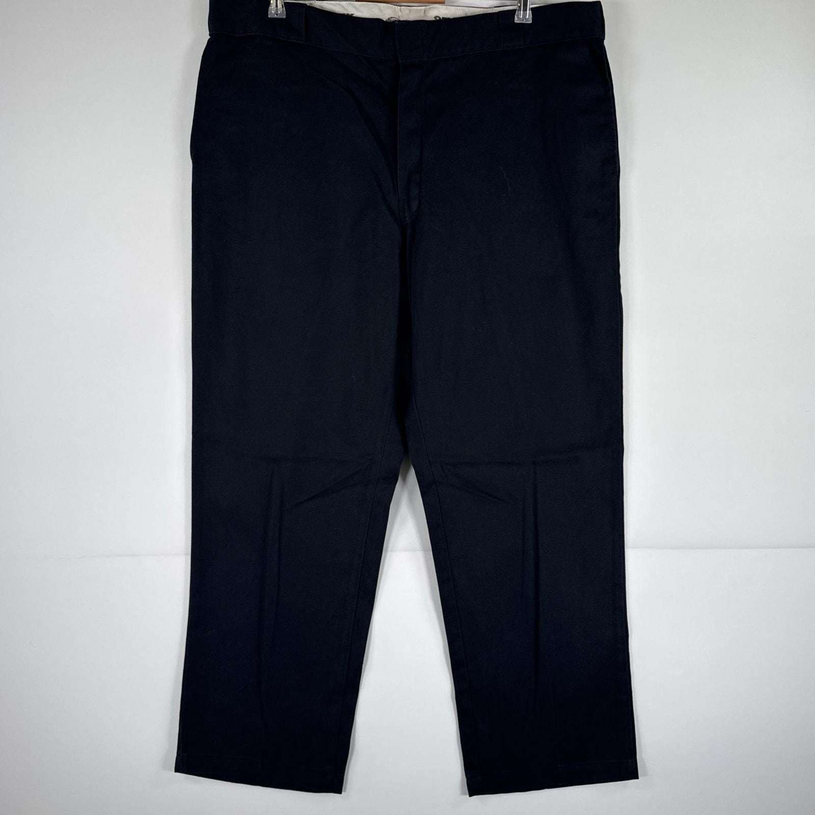 古着 ディッキーズ Dickies ワークパンツ ストレート 作業着 大きいサイズ 874 オリジナルフィット ワンポイント w42 L30  ブラック メンズ