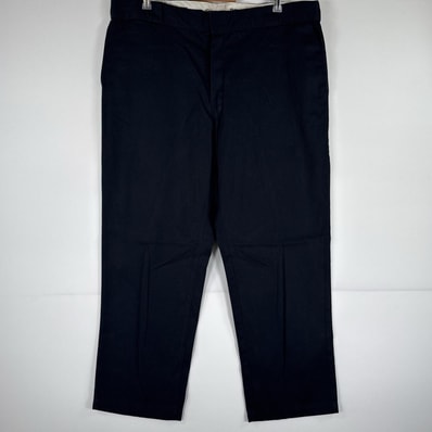 古着 ディッキーズ Dickies ワークパンツ ストレート 作業着 大きいサイズ 874 オリジナルフィット ワンポイント w42 L30 ブラック メンズ