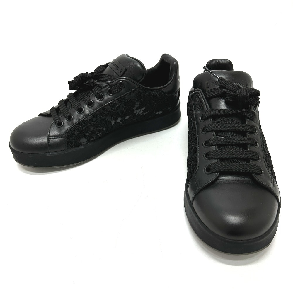 ドルガバ DOLCE&GABBANA レース 靴 シューズ スニーカー ブラック 未使用