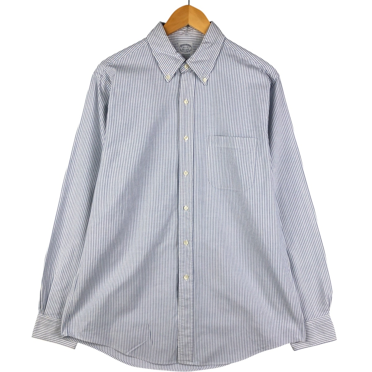 古着 80~90年代 ブルックスブラザーズ Brooks Brothers Est.1818 長袖 ボタンダウンストライプシャツ USA製 メンズL相当 ヴィンテージ/eaa589185