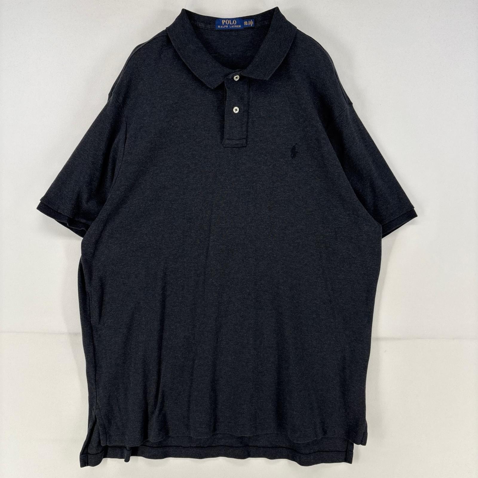 古着 ポロ・ラルフローレン POLO RALPH LAUREN 半袖シャツ ワンポイント ポロシャツ ロゴ 刺繍 大きいサイズ 2XL ブラック メンズ