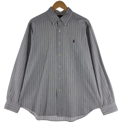古着 ラルフローレン Ralph Lauren CLASSIC FIT 長袖 ボタンダウンストライプシャツ メンズL相当/eaa534793
