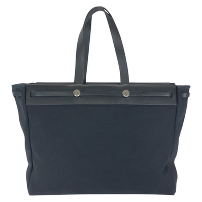 HERMES エルメス エールバッグ カバスGM ブルーインディゴ ネイビー シルバー金具 トワルオフィシエ ボックスカーフ/ トートバッグ □F刻印 1-0292849 【中古】