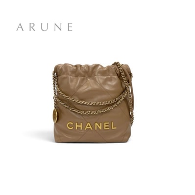 シャネル CHANEL シャネル22 バッグ ショルダーバッグ ベージュ ゴールド ミニ ハンドバッグ ココマーク ロゴ チェーン