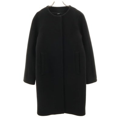 JIL SANDER NAVY ジルサンダーネイビー イタリア製 ノーカラーコート 34 ブラック