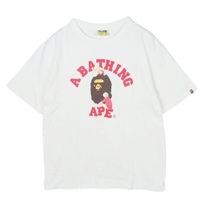 A BATHING APE アベイシングエイプ Tシャツ 001TEG231956X Marilyn Monroe TEE フロント プリント マリリン・モンロー Tシャツ 半袖カットソー ホワイト系 L【中古】