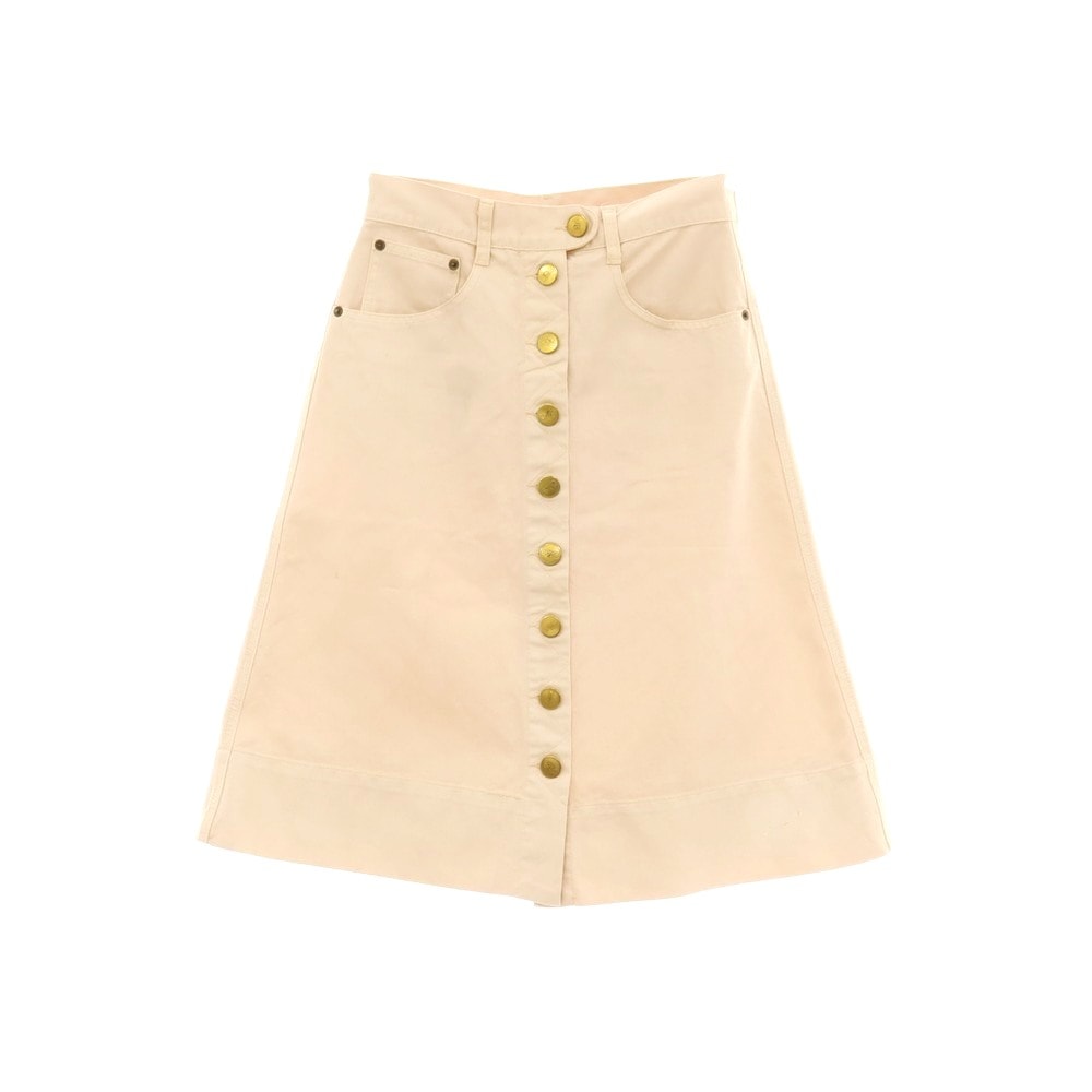 【中古】クロエ Chloe ツイル コットンポリエステル スカート ベージュ【サイズ36】【レディース】