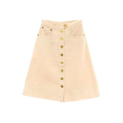 【中古】クロエ Chloe ツイル コットンポリエステル スカート ベージュ【サイズ36】【レディース】