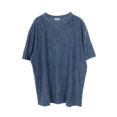 ディオール Dior オブリーク パイル 半袖Tシャツ 衣料品 トップス コットン メンズ ブルー系 113J692A0614 【中古】