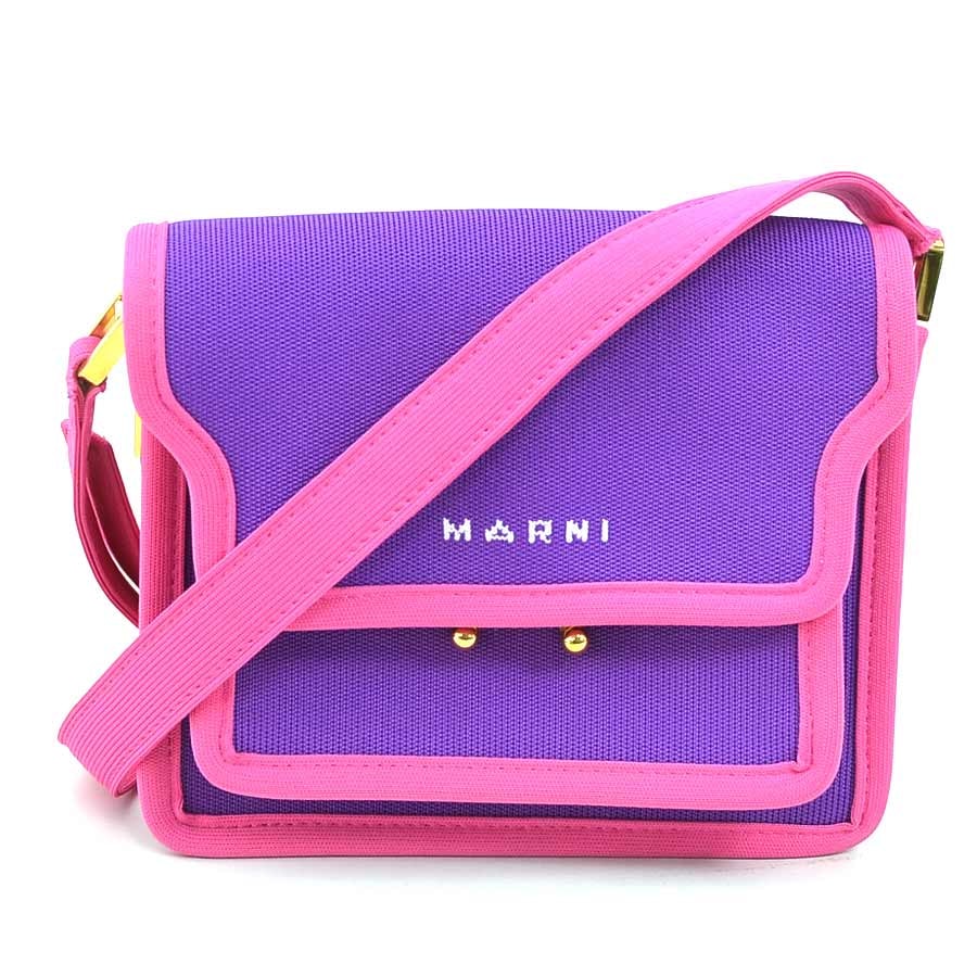 マルニ MARNI ショルダーバッグ ポリエステル パープル×ピンク レディース【中古】 h31341g