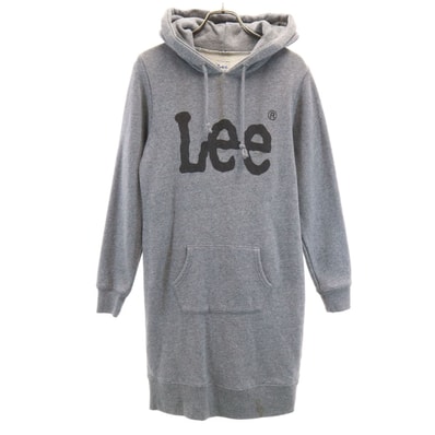 Lee リー 長袖 スウェット ワンピース S グレー 裏起毛