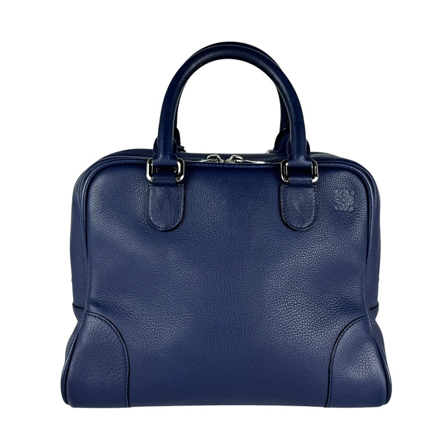 ロエベ LOEWE ハンドバッグ ショルダーバッグ アマソナ75 レザー ネイビー レディース【中古】 z11072
