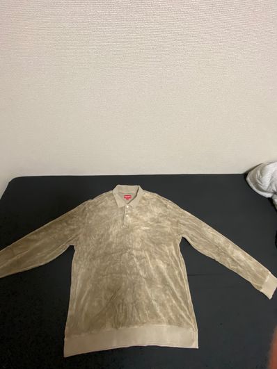 Supreme Bleached Velour L/S Polo Supreme Bleached Velour L/S Polo