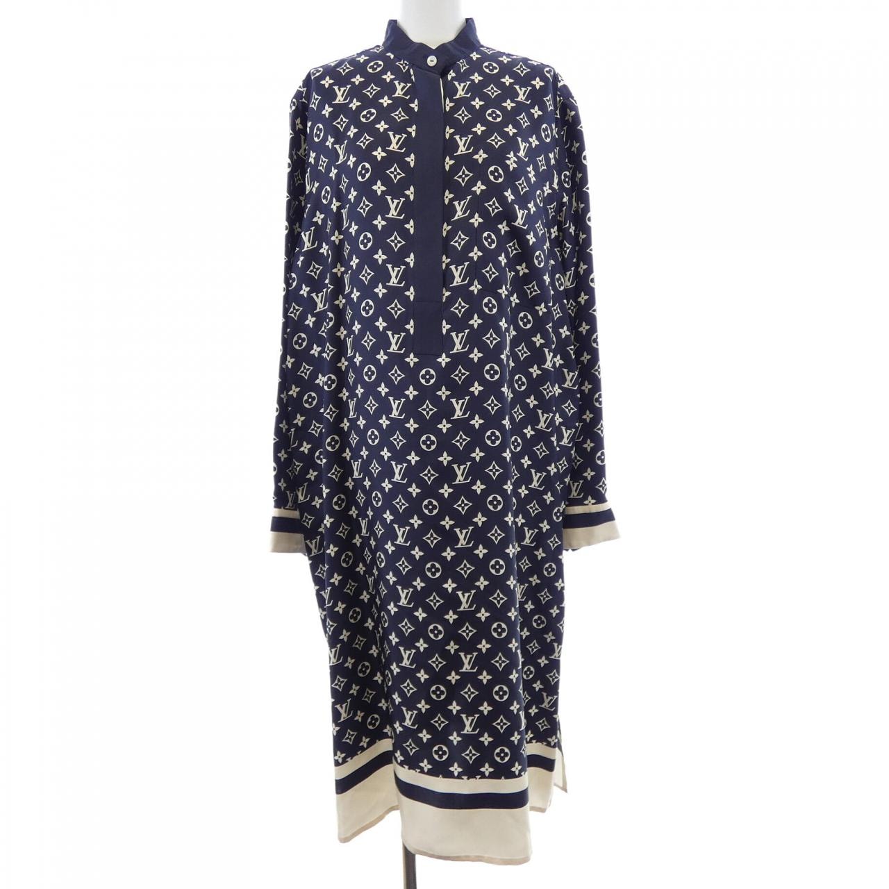 ルイヴィトン LOUIS VUITTON ストライプアクセントモノグラムシャツドレス FODR48TR0 ワンピース