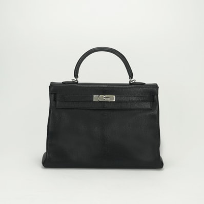 エルメス HERMES ケリー35 ケリー 35 バッグ トートバッグ ショルダーバッグ シェーブルコロマンデル ノワール Noir ブラック Black 黒 シルバー金具 ハンドバッグ 2way シェブルミゾル 新型 新金具