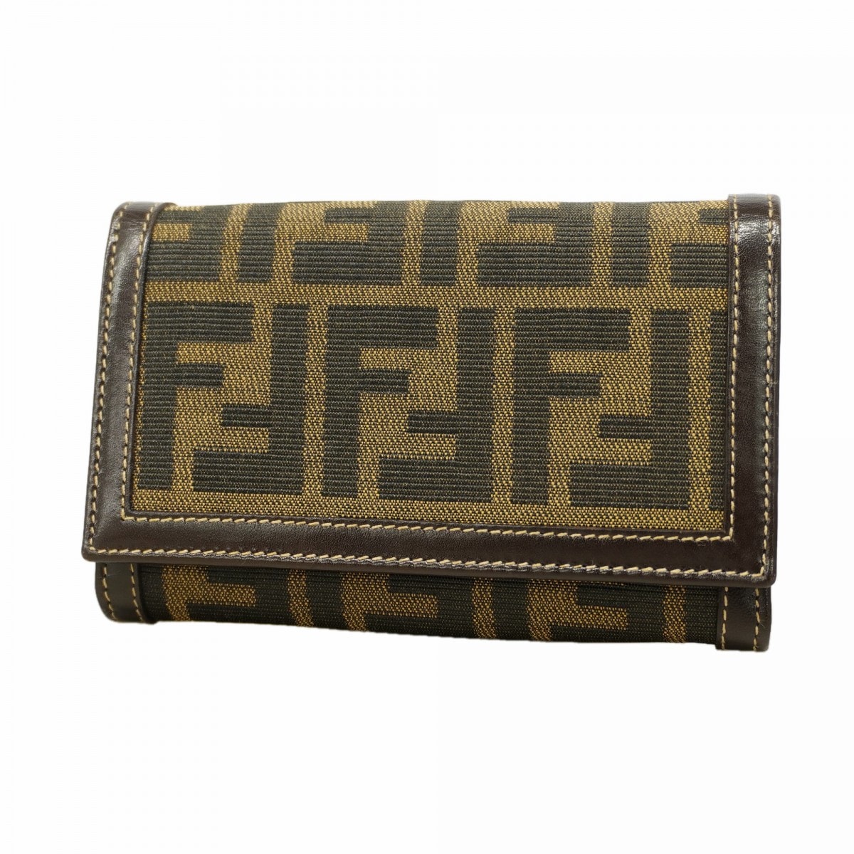 【6gd5219】フェンディ 財布 ズッカ ナイロンキャンバス ブラウン ゴールド金具【中古】レディース