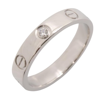 カルティエ CARTIER ミニラブリング 1PD リング・指輪 ジュエリー K18WG(ホワイトゴールド) ダイヤモンド レディース シルバー系 / クリア系 B4050500 【中古】