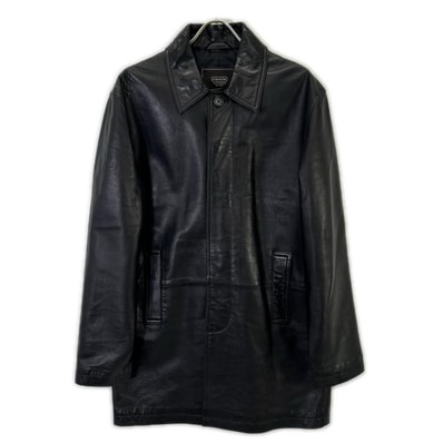 コーチ ブラック レザーコート S