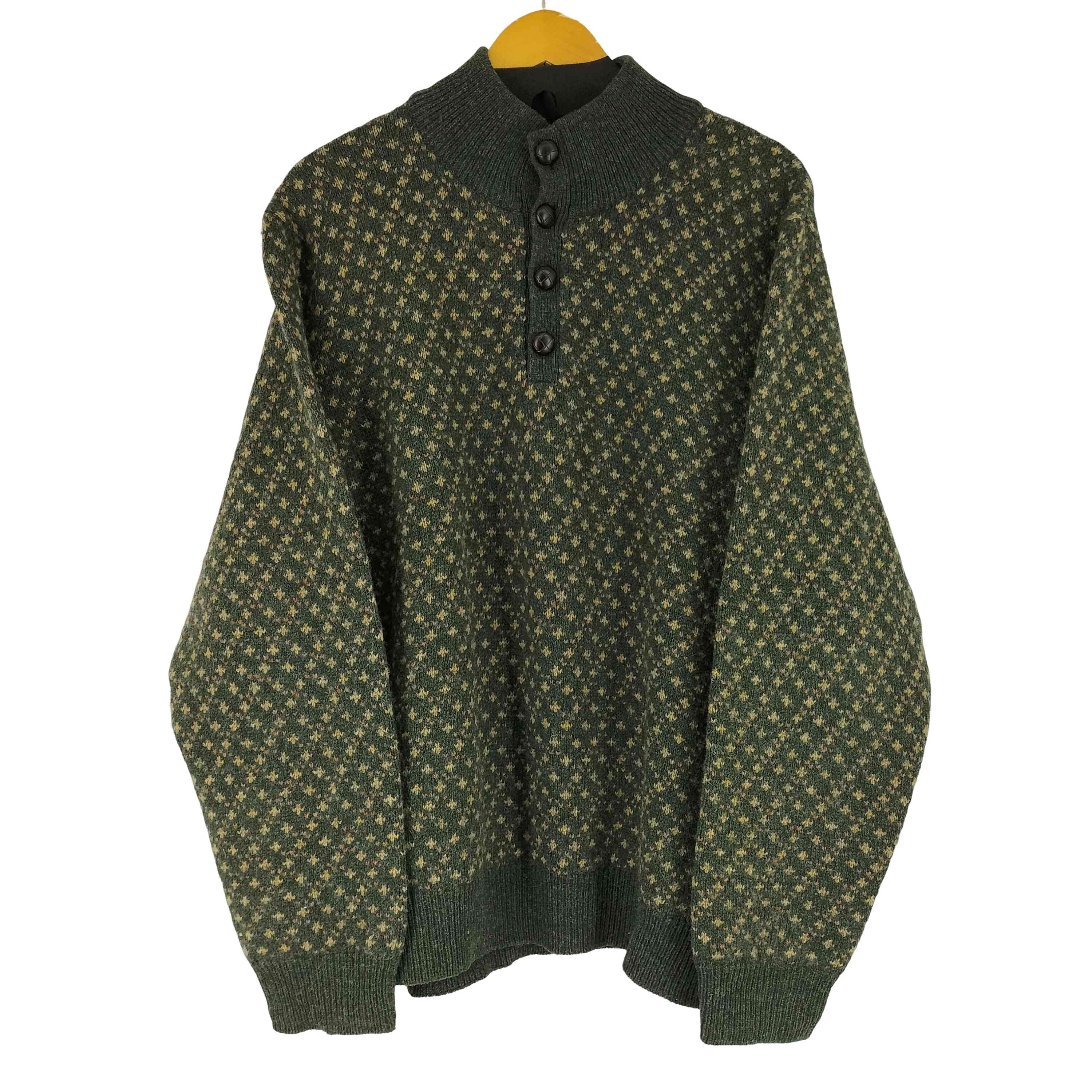 総柄 ヘンリーネック ニット【1141828698112】