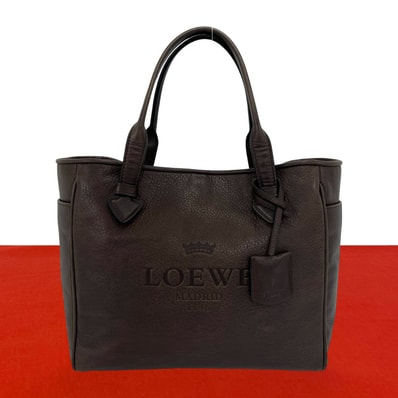 LOEWE ロエベ ヘリテージ ロゴ 刻印 レザー トートバッグ ブラウン
34374