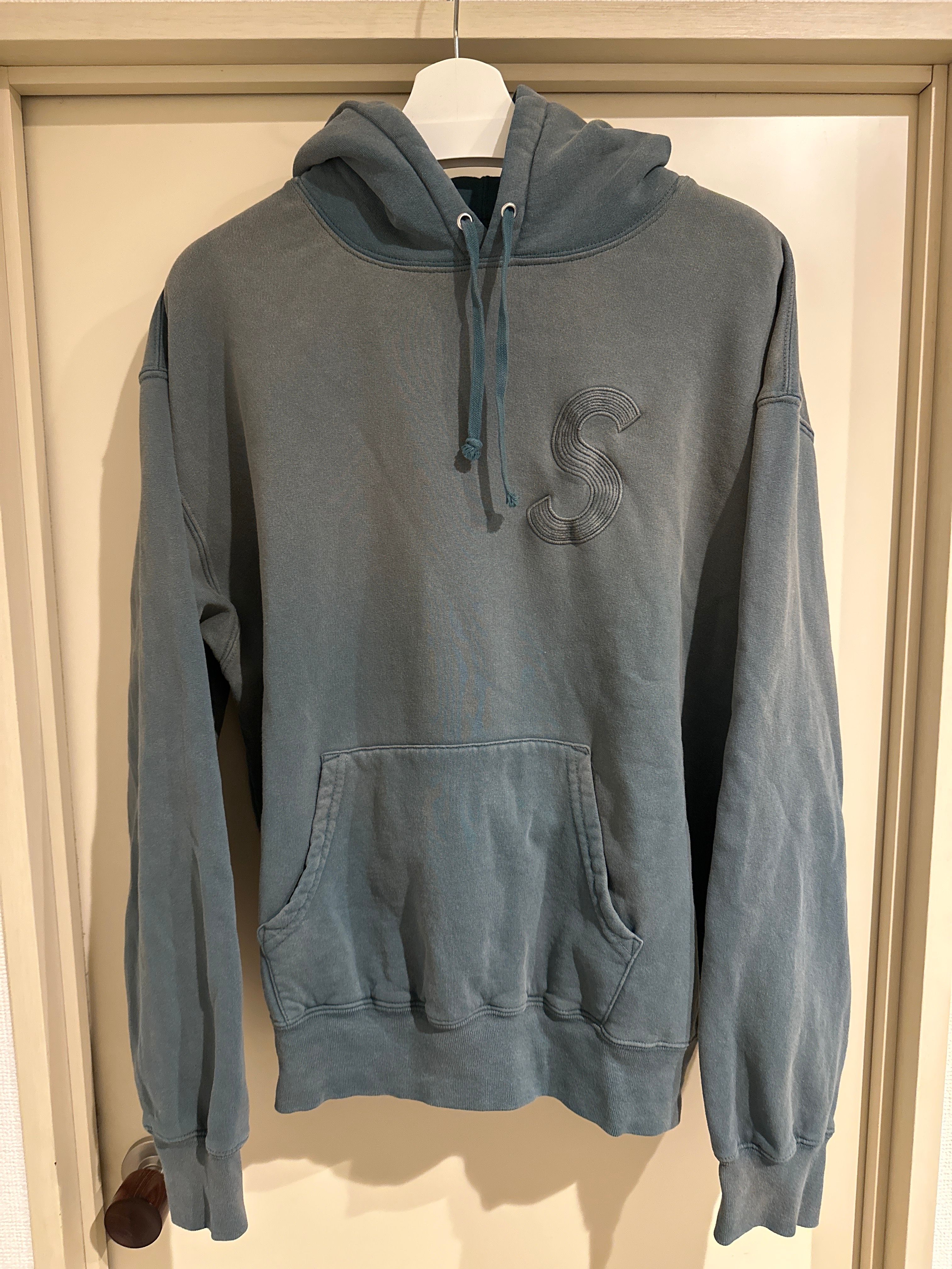 Supreme Overdyed S Logo Hooded Sweatshirt "Teal"