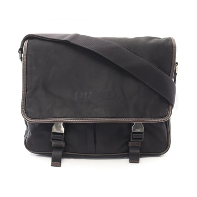 プラダ PRADA ショルダーバッグ バッグ キャンバス サフィアーノレザー メンズ レディース ブラック系 / ブラウン系 【中古】