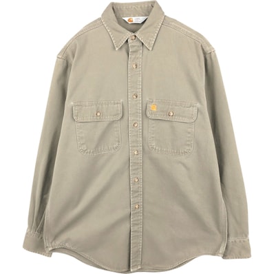 古着 カーハート Carhartt 長袖 ワークシャツ メンズL相当/eaa676381