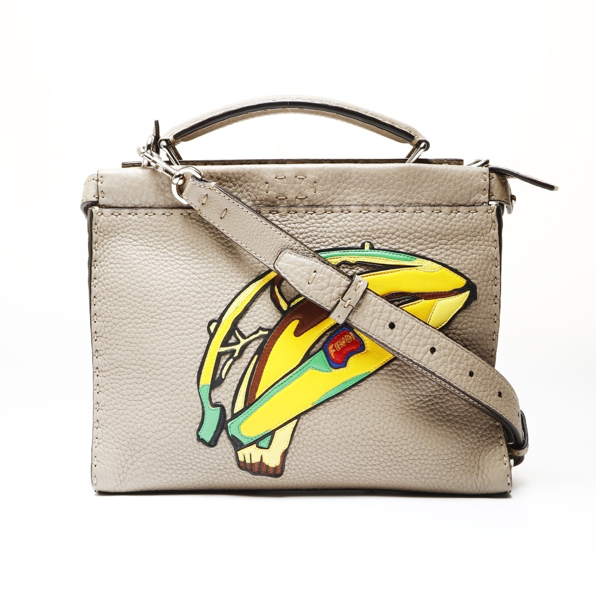 フェンディ FENDI レザー ピーカブー 2way セレリア バナナ ショルダーバッグ【中古】