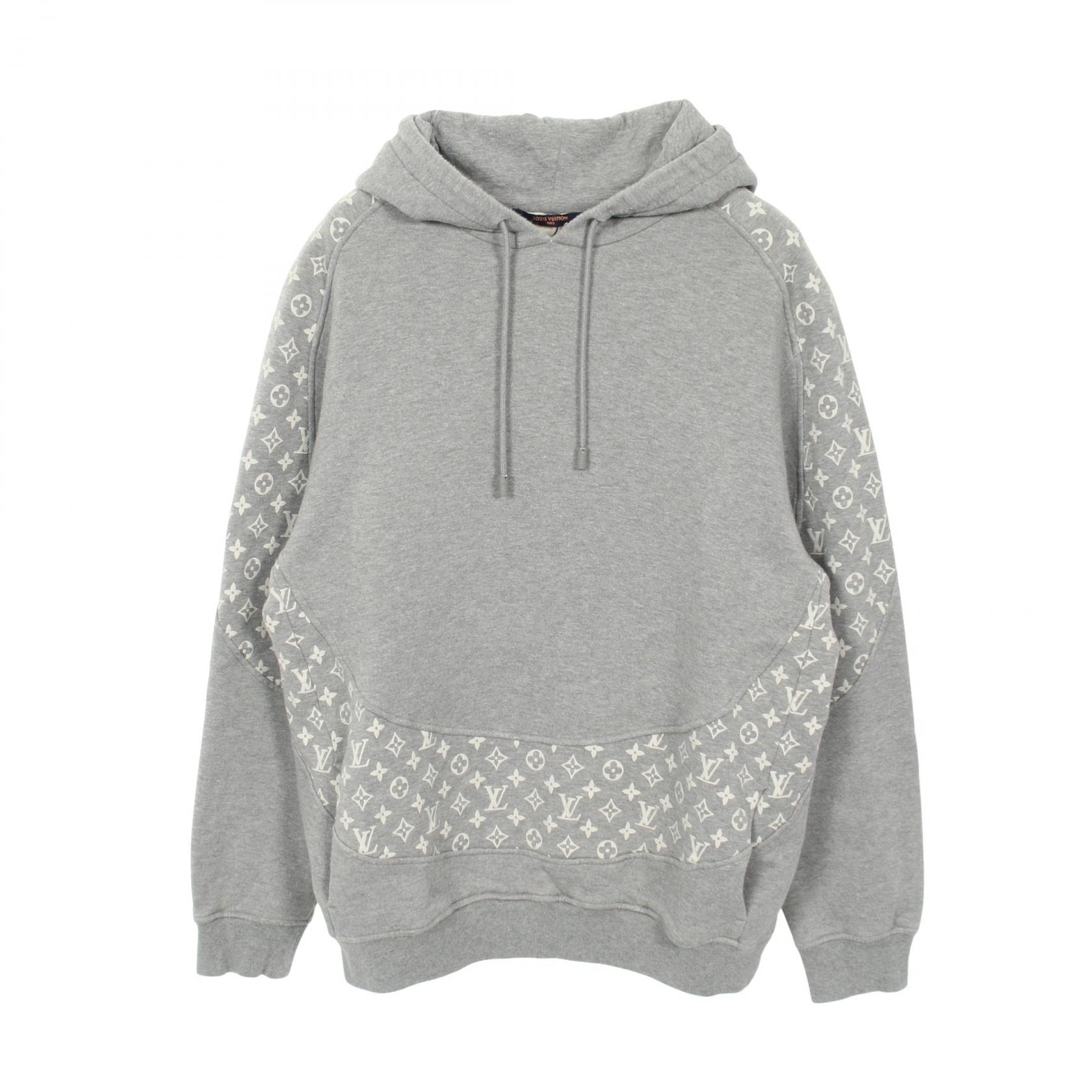 ルイ・ヴィトン LOUIS VUITTON モノグラム サークルカットフーディ パーカー 衣料品 トップス コットン グレー メンズ グレー系 【中古】