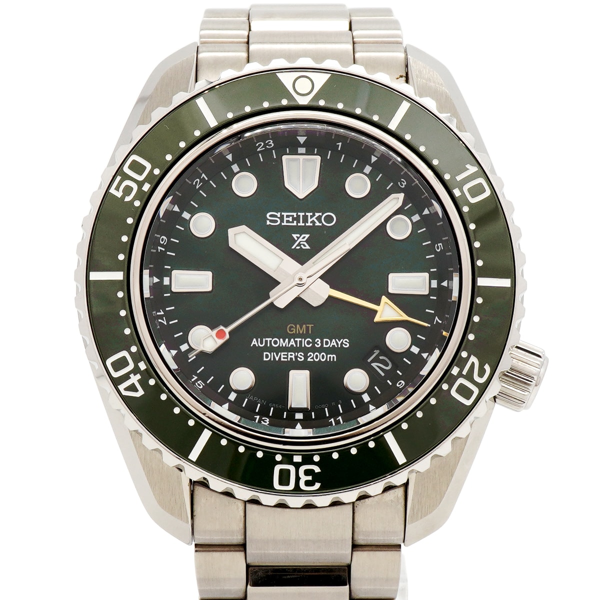 【6whc0251】セイコー プロスペックス ダイバーズ 1968 ヘリテージ GMT SBEJ009/6R54-00D0 グリーン文字盤【中古】腕時計 メンズ