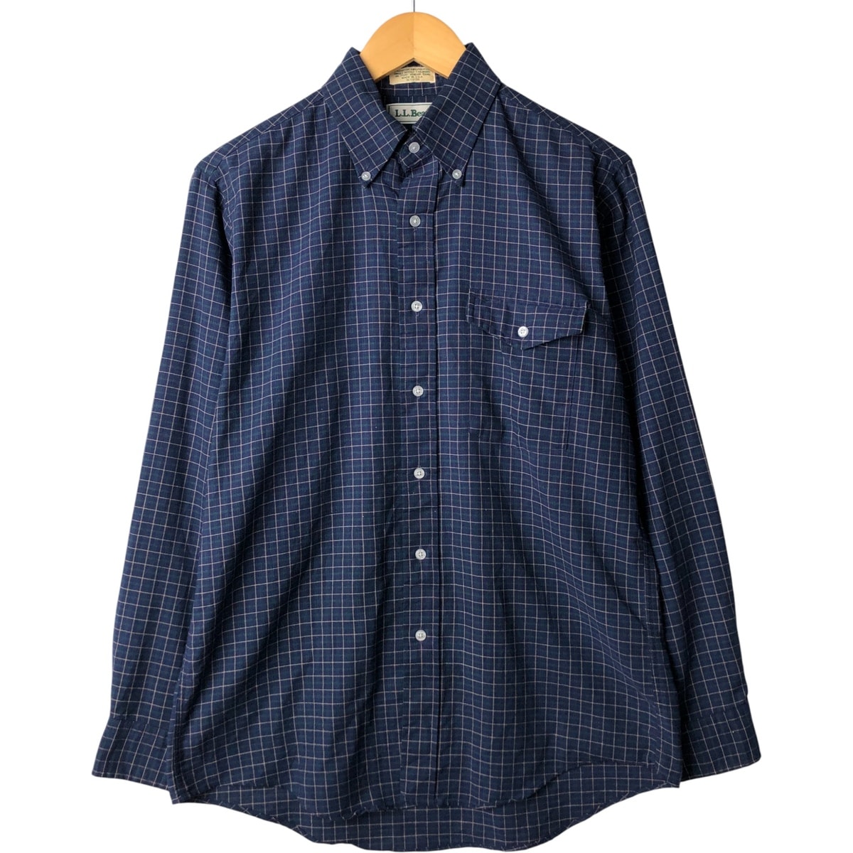 古着 80~90年代 エルエルビーン L.L.Bean 長袖 ボタンダウンチェックシャツ USA製 メンズM相当 ヴィンテージ/eaa594771