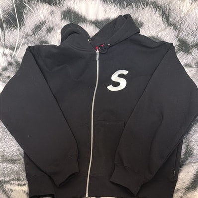 Supreme S Logo Zip Up Hooded Sweatshirt (25FW) "Black"
