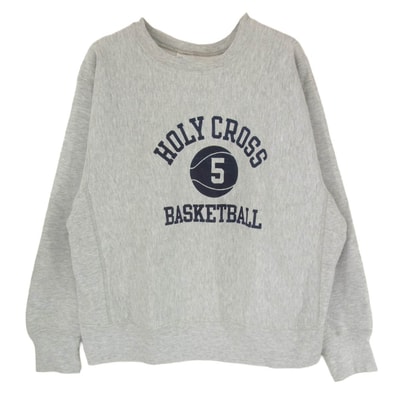 Champion チャンピオン スウェット USA製 80s 90s トリコタグ REVERSE WEAVE 3段プリント リバースウィーブ グレー スウェット グレー系 L【中古】