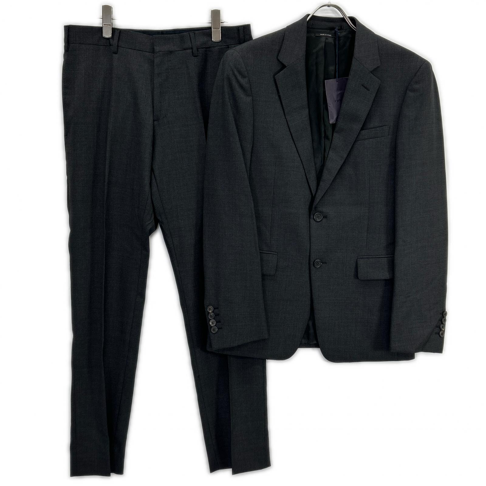 プラダ 32 035604 ダークグレー 2Bテーラードジャケット ストレートパンツ 46R 股下76cm