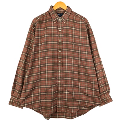 古着 ラルフローレン Ralph Lauren BLAKE 長袖 ボタンダウン ライトネルチェックシャツ メンズXL相当/eaa590552