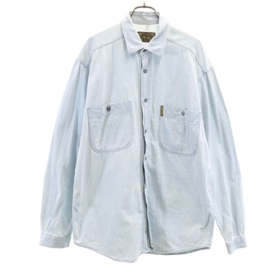 ARMANI JEANS アルマーニジーンズ 90s イタリア製 オールド 長袖 デニムシャツ S ブルー系