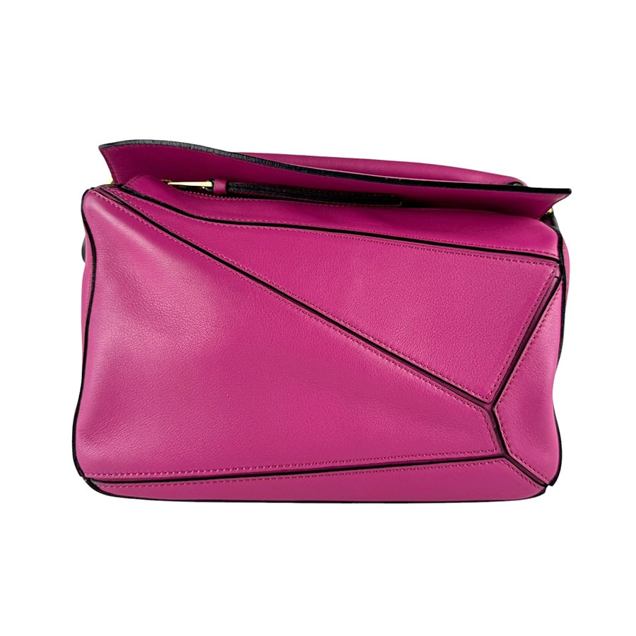 ロエベ LOEWE ハンドバッグ ショルダーバッグ パズルバッグ レザー ピンク レディース【中古】 z10024