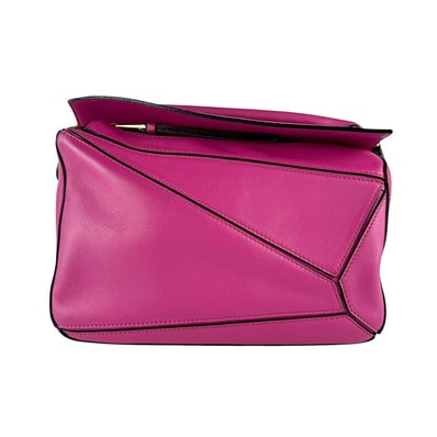 ロエベ LOEWE ハンドバッグ ショルダーバッグ パズルバッグ レザー ピンク レディース【中古】 z10024